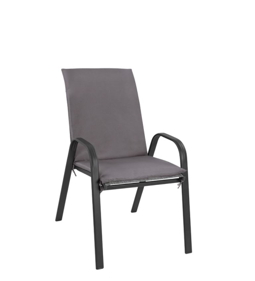 Καρέκλα Βεράντας με Μαξιλάρι Γκρι